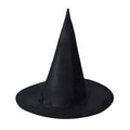 Black pointed witch hat for Halloween costumes, witch party decorations, cosplay, and themed dress-up accessories.